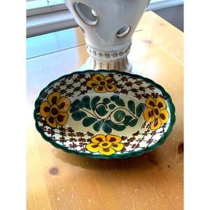Talavera Pottery Dish Hand Painted Trinket Dish-Mexico